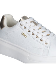 SNEAKERS LIU JO DONNA BABOL 01 - SNEAKER TUMBLED LEATHER/META WHITE/LIGHT GOLD BF5059PX748S1052 