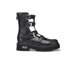 STIVALETTI ANFIBIO CULT DONNA SLASH 4437 MID W LEATHER BLACK CLW443700