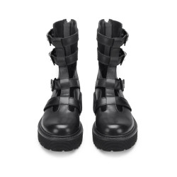 STIVALETTI ANFIBIO CULT DONNA SLASH 4437 MID W LEATHER BLACK CLW443700