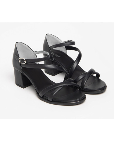 SANDALO CON TACCO NEROGIARDINI DONNA TAMIGI NERO TR ROSE NERO E307570D/100