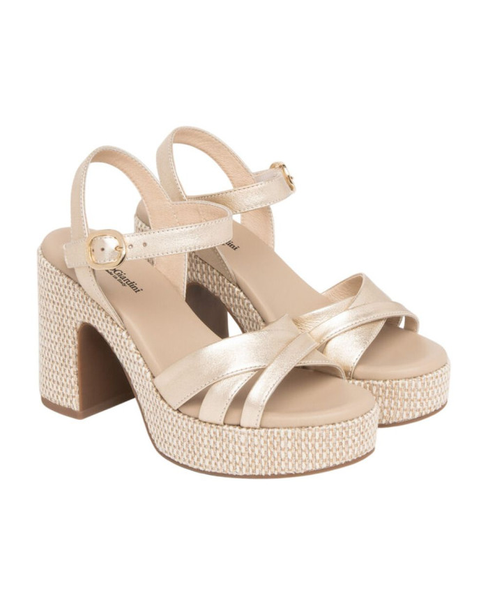 SANDALO CON TACCO NEROGIARDINI DONNA ETOILE SAND MIELE PU.CASSOLA E616071D/418