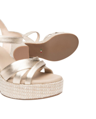SANDALO CON TACCO NEROGIARDINI DONNA ETOILE SAND MIELE PU.CASSOLA E616071D/418