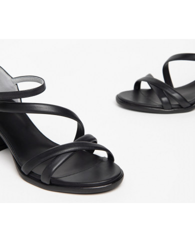 SANDALO CON TACCO NEROGIARDINI DONNA TAMIGI NERO TR ROSE NERO E307570D/100