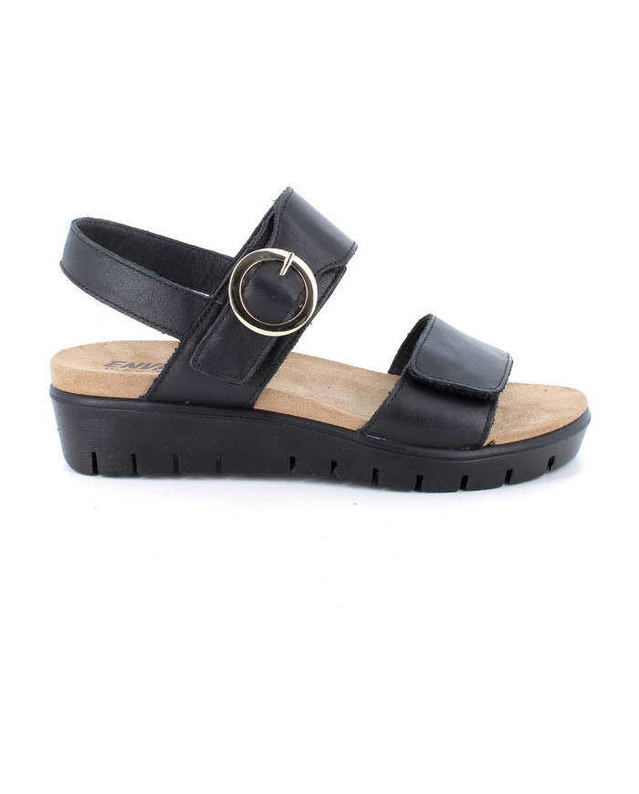 SANDALO CON ZEPPA ENVAL SOFT DONNA NAPPA SOFT NERO 1286500    