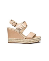 SANDALO CON ZEPPA NEROGIARDINI DONNA NEPAL CHAMPAGNE T.BRILL PLATINO E012450D/439