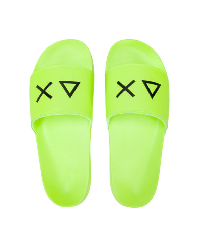 CIABATTE SUN68 UOMO SLIPPERS LOGO GIALLO FLUO X36110 63