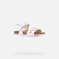 SANDALI GEOX BAMBINA JUNIOR J ADRIEL WHITE/PINK J658MA 05402 C0406