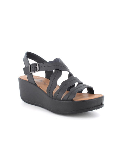SANDALO CON ZEPPA IGI&CO DONNA PELLE SCIROCCO NERO 5668500