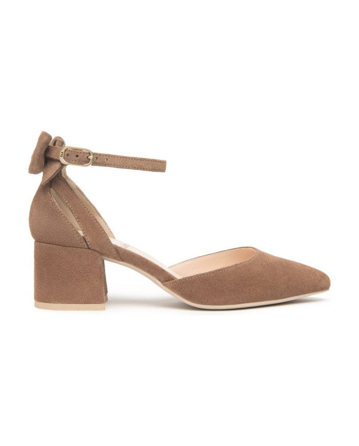 DECOLLETE' NEROGIARDINI DONNA IN SUEDE VELOUR MOU TPU TENNA NATURALE TACCO 5CM E615530D/442 