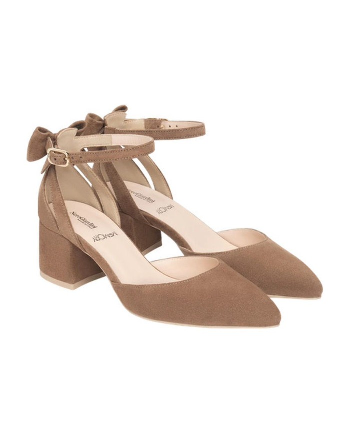 DECOLLETE' NEROGIARDINI DONNA IN SUEDE VELOUR MOU TPU TENNA NATURALE TACCO 5CM E615530D/442 