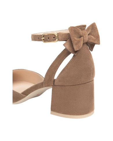 DECOLLETE' NEROGIARDINI DONNA IN SUEDE VELOUR MOU TPU TENNA NATURALE TACCO 5CM E615530D/442 