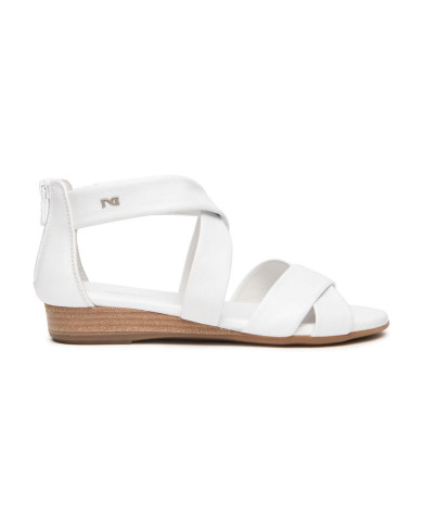 SANDALO CON TACCO NEROGIARDINI DONNA CILE BIANCO TR VIESTE 415 AMBRA TACCO 2,5CM E615830D/707