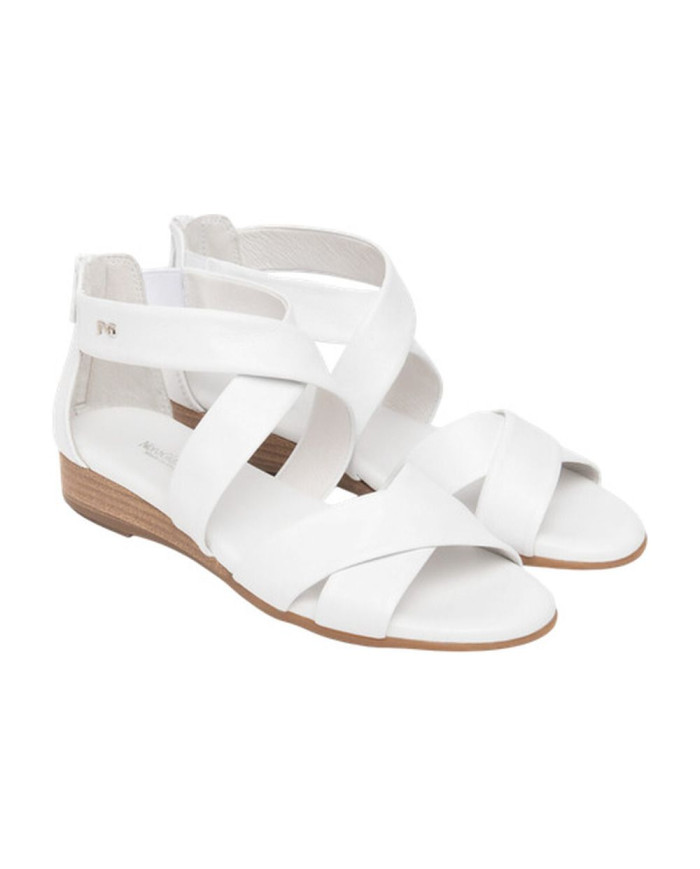 SANDALO CON TACCO NEROGIARDINI DONNA CILE BIANCO TR VIESTE 415 AMBRA TACCO 2,5CM E615830D/707