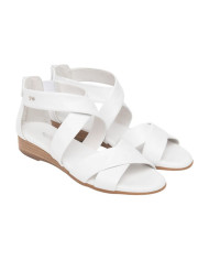 SANDALO CON TACCO NEROGIARDINI DONNA CILE BIANCO TR VIESTE 415 AMBRA TACCO 2,5CM E615830D/707