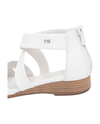 SANDALO CON TACCO NEROGIARDINI DONNA CILE BIANCO TR VIESTE 415 AMBRA TACCO 2,5CM E615830D/707