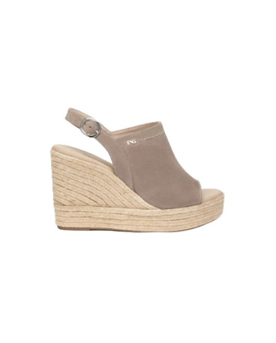 SANDALO CON ZEPPA NEROGIARDINI DONNA SUEDE CRETA ZEPPA 10CM E410600D/451