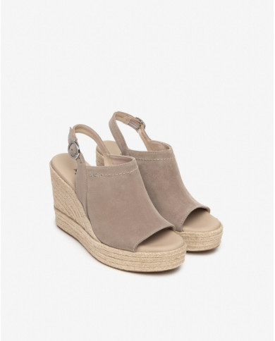 SANDALO CON ZEPPA NEROGIARDINI DONNA SUEDE CRETA ZEPPA 10CM E410600D/451