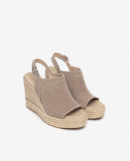 SANDALO CON ZEPPA NEROGIARDINI DONNA SUEDE CRETA ZEPPA 10CM E410600D/451