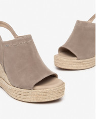 SANDALO CON ZEPPA NEROGIARDINI DONNA SUEDE CRETA ZEPPA 10CM E410600D/451