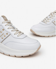SNEAKERS NEROGIARDINI DONNA PELLE TESSUTO BIANCO E409853D/707