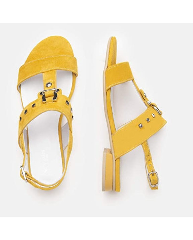 SANDALO NEROGIARDINI DONNA CAPRA SCAMOSCIATO GRANO GIALLO E012501D/612