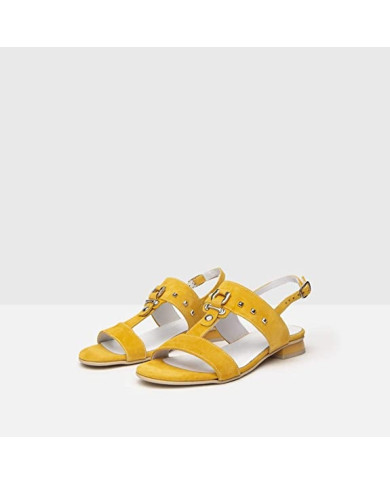 SANDALO NEROGIARDINI DONNA CAPRA SCAMOSCIATO GRANO GIALLO E012501D/612