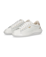SNEAKERS LIU JO DONNA CASPER 01 - SNEAKER CALF LEATHER/METALLI WHITE/LIGHT GOLD BA6069PX026S1052