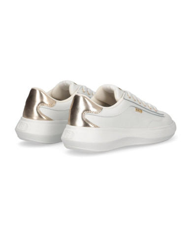 SNEAKERS LIU JO DONNA CASPER 01 - SNEAKER CALF LEATHER/METALLI WHITE/LIGHT GOLD BA6069PX026S1052