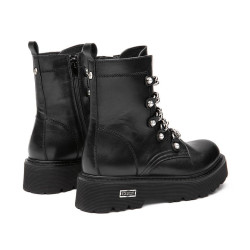 ANFIBIO CULT DONNA SLASH 4583 MID W LEATHER BLACK/SILVER CHAIN CLW458300