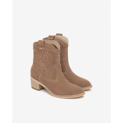 STIVALETTI CON TACCO NEROGIARDINI DONNA VELOUR MOU TR BASILEA 828 NATURALE TACCO 5CM E615121D/442