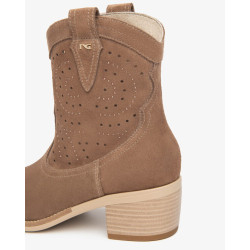 STIVALETTI CON TACCO NEROGIARDINI DONNA VELOUR MOU TR BASILEA 828 NATURALE TACCO 5CM E615121D/442