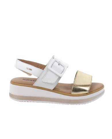 SANDALO CON ZEPPA IGI&CO DONNA PELLE SINTETICA BIANCO/ORO 5685422