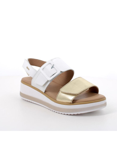 SANDALO CON ZEPPA IGI&CO DONNA PELLE SINTETICA BIANCO/ORO 5685422
