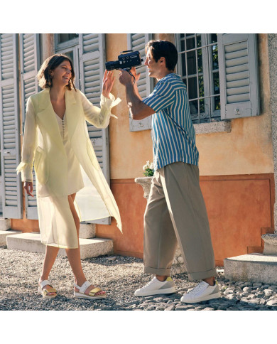 SANDALO CON ZEPPA IGI&CO DONNA PELLE SINTETICA BIANCO/ORO 5685422