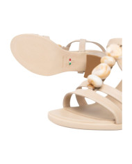 SANDALO CON TACCO NEROGIARDINI DONNA TAMIGI LINO TR AULLA NATURALE TACCO 7CM E615860D/453