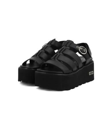 SANDALO CON ZEPPA CULT DONNA NANCY 4488 SANDAL W LEATHER BLACK CLW448800
