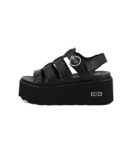 SANDALO CON ZEPPA CULT DONNA NANCY 4488 SANDAL W LEATHER BLACK CLW448800