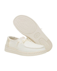 MOCASSINO HEY DUDE DONNA WENDY ESPANDRILLE WOVEN WHITE SLIP-ON HD.43681/100
