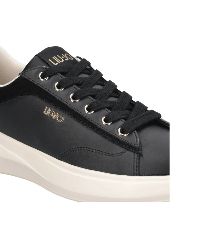 SNEAKERS LIU JO DONNA CASPER 01 - SNEAKER CALF LEATHER/COW SUE BLACK/LIGHT GOLD BA6069P0304S1189