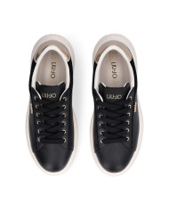SNEAKERS LIU JO DONNA CASPER 01 - SNEAKER CALF LEATHER/COW SUE BLACK/LIGHT GOLD BA6069P0304S1189