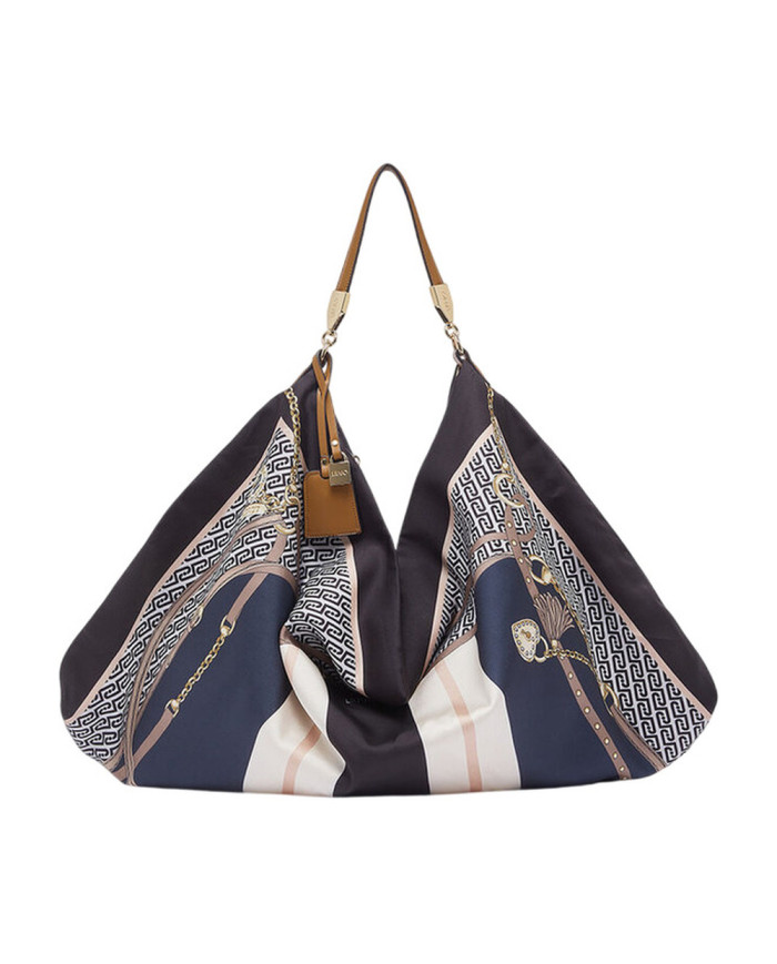 BORSA LIU JO FOULARD MEDIAHOBO BAG ST METALL IT DENIM 58X38X5CM AA6194 T2745 P9222