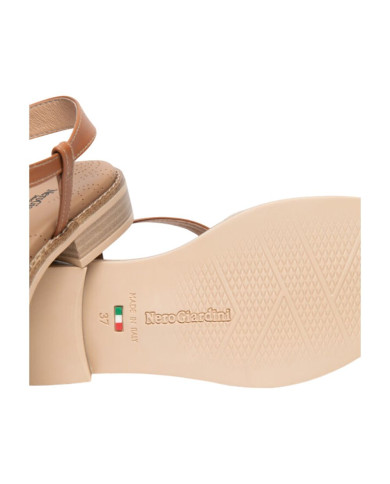 SANDALO CON TACCO NEROGIARDINI DONNA TAMIGI LINO T.BRILL PLATINO 6074 ARMENIA COGNAC TR BEVAGNA E615890D/453
