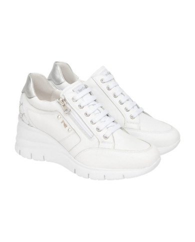 SNEAKERS NEROGIARDINI DONNA CILE BIANCO T.GIOVE BIANCO/GRIGI ETOILE ARGENTO EVA AGOSTA E615221D/707