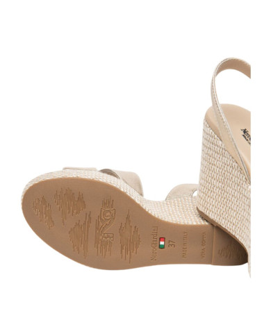 SANDALO CON ZEPPA NEROGIARDINI DONNA ETOILE SAND MIELE PU.MALFA E616021D/418
