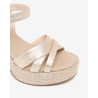 SANDALO CON TACCO NEROGIARDINI DONNA ETOILE SAND MIELE PU.CASSOLA E616071D/418