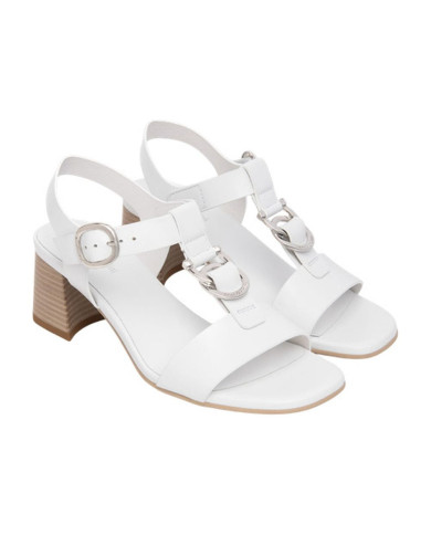 SANDALO CON TACCO NEROGIARDINI DONNA LOIRA BIANCO TPU LOZZA FEN NATURALE TACCO 5,5CM E615870D/707