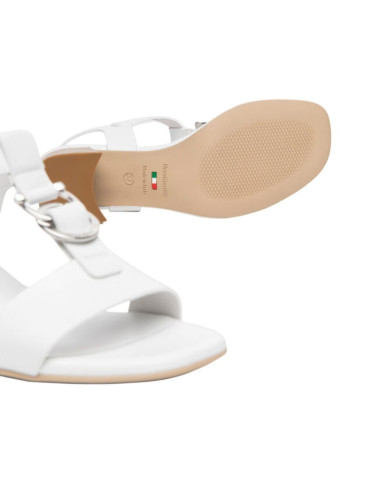 SANDALO CON TACCO NEROGIARDINI DONNA LOIRA BIANCO TPU LOZZA FEN NATURALE TACCO 5,5CM E615870D/707