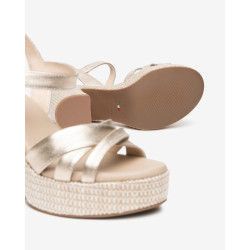 SANDALO CON TACCO NEROGIARDINI DONNA ETOILE SAND MIELE PU.CASSOLA E616071D/418