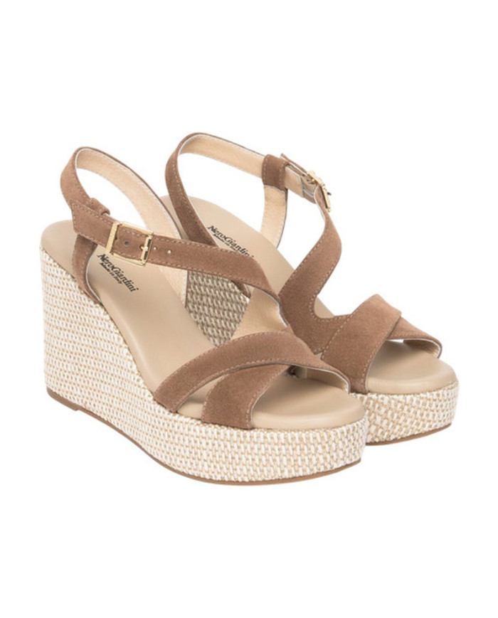 SANDALI CON ZEPPA NEROGIARDINI DONNA VELOUR MOU PU.MALFA E616020D/442