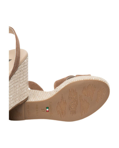 SANDALI CON ZEPPA NEROGIARDINI DONNA VELOUR MOU PU.MALFA E616020D/442